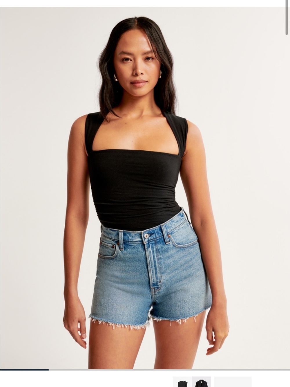Abercrombie & Fitch Square Neck Black Sleeveless Women's Ava Top